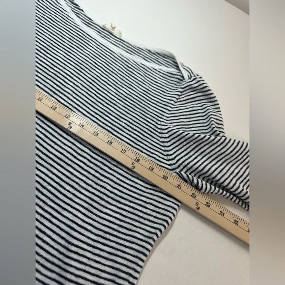 EILEEN FISHER BOATNECK LINEN BLEND STRIPED SWEATER Size XL 3/4 Sleeve GUC - Picture 5 of 7